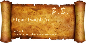 Piger Damján névjegykártya